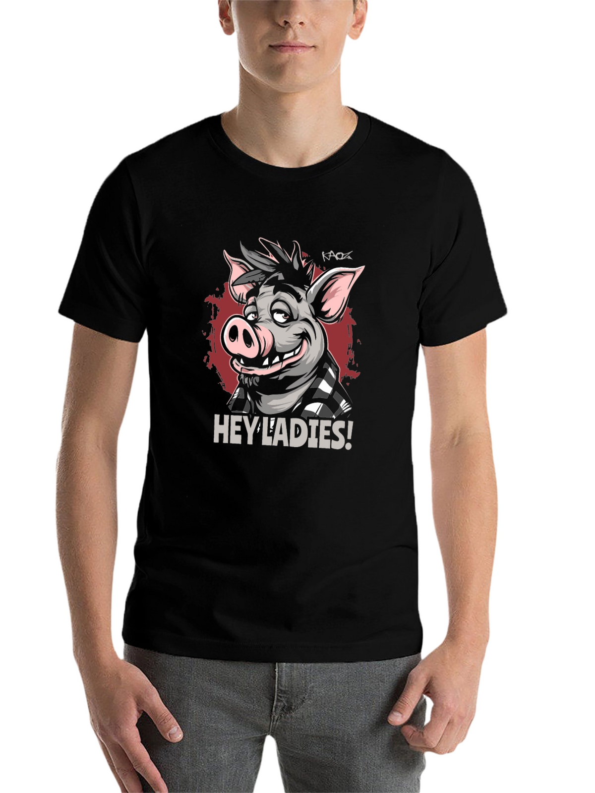 Hey Ladies Pig Graphic T-Shirt
