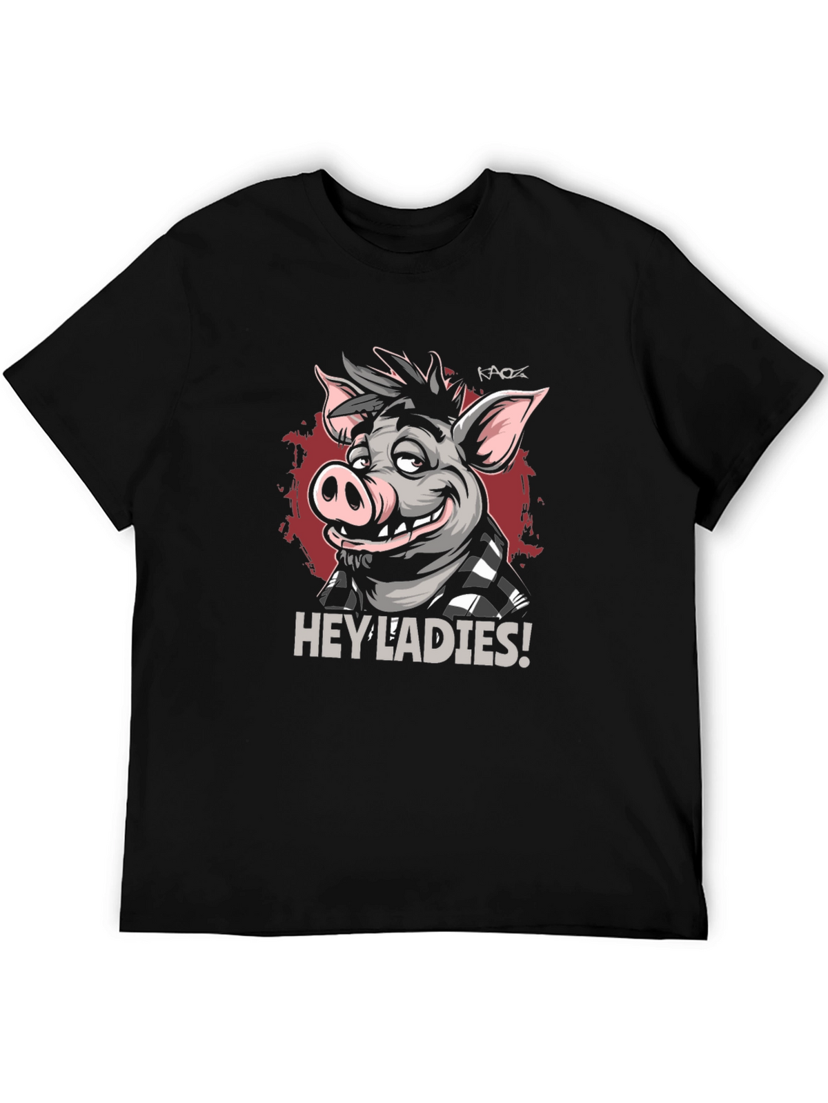 Hey Ladies Pig Graphic T-Shirt