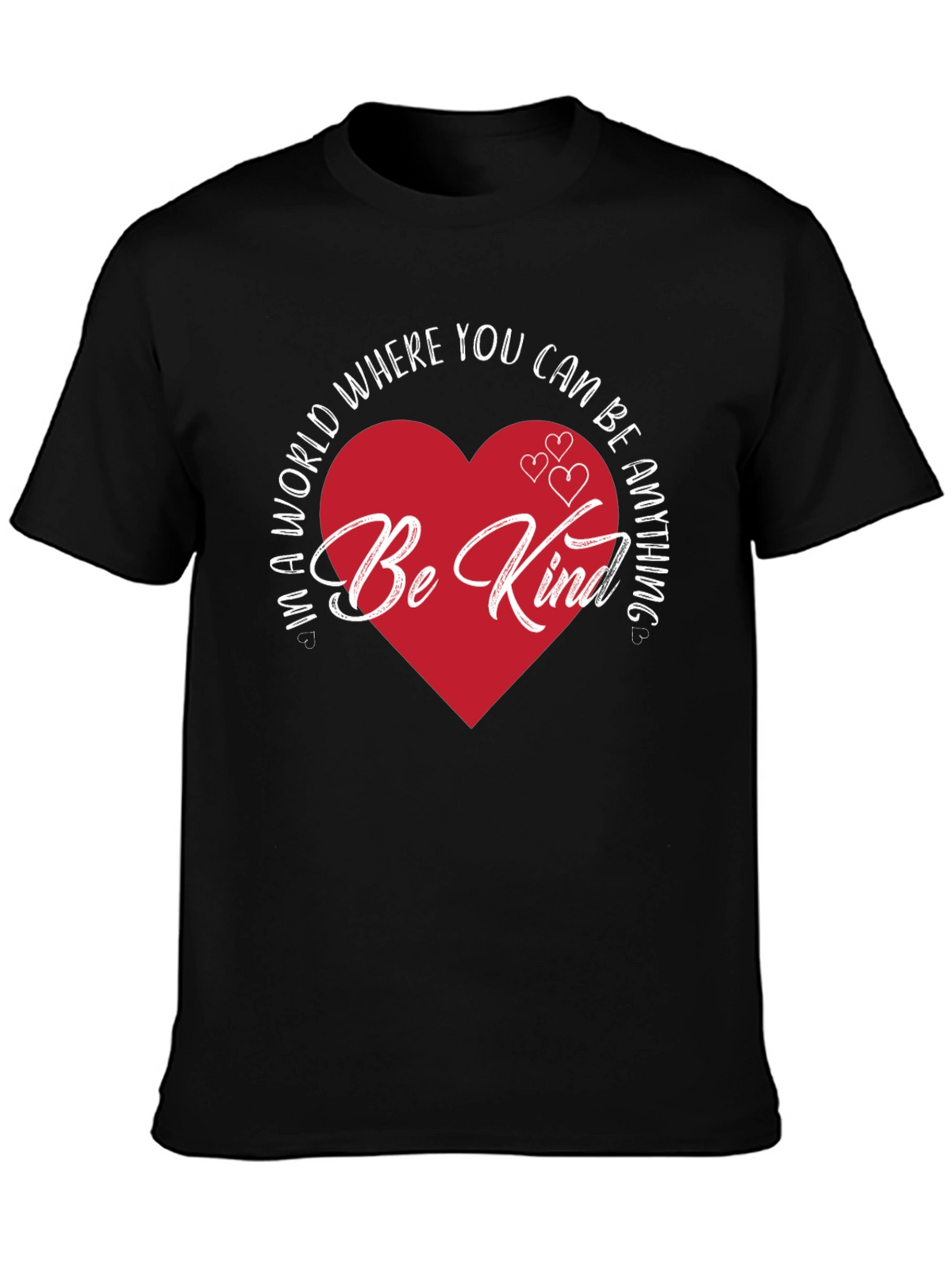 Be Kind Heart Graphic Tee - Black