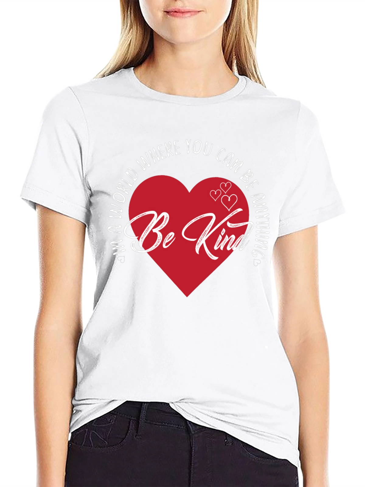 Be Kind Heart Graphic Tee - Black