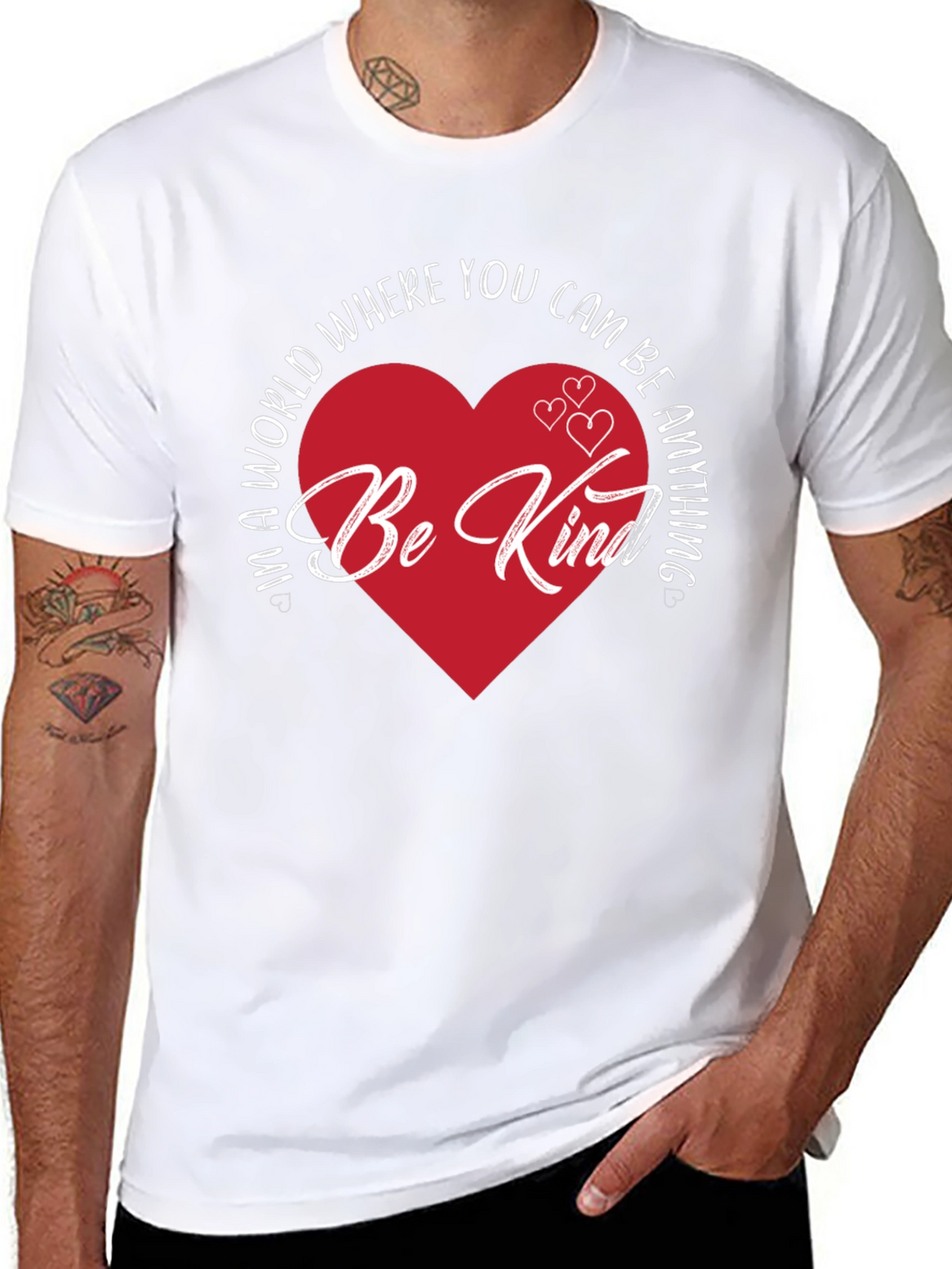 Be Kind Heart Graphic Tee - Black