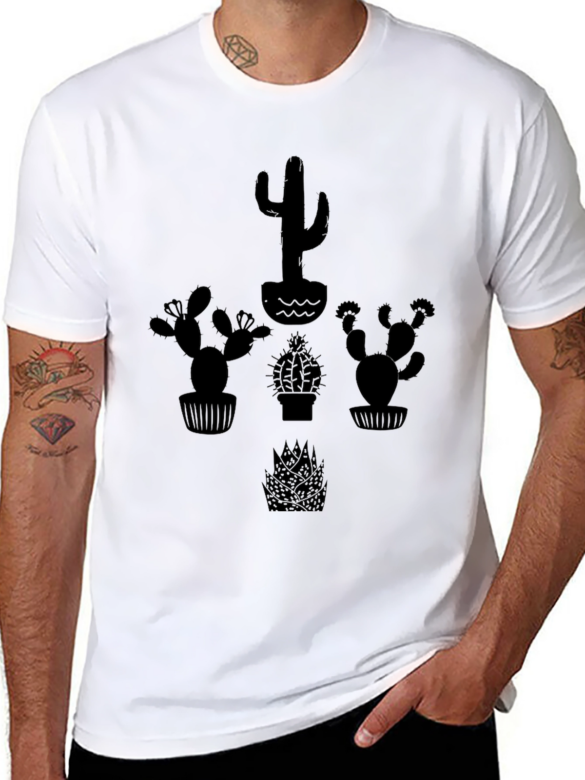 Cactus Graphic Black T-Shirt
