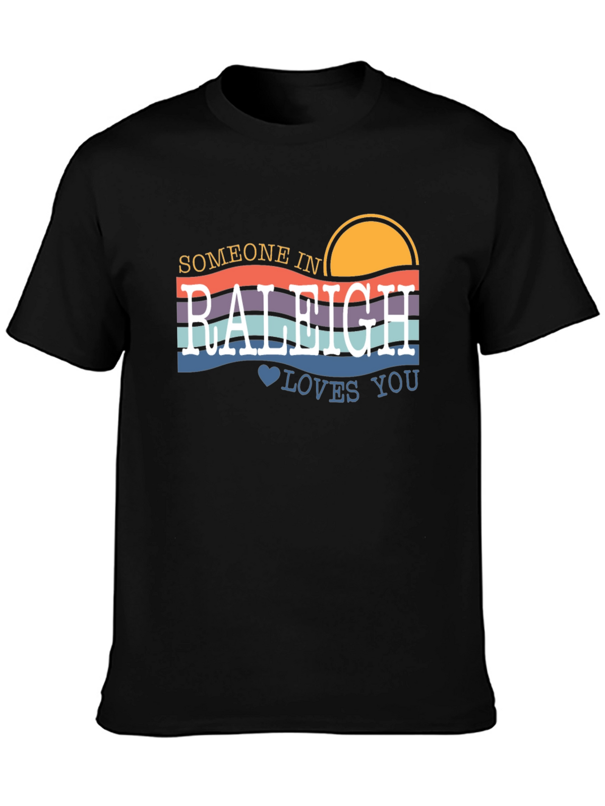 Raleigh Love T-Shirt - Retro Sunset Design