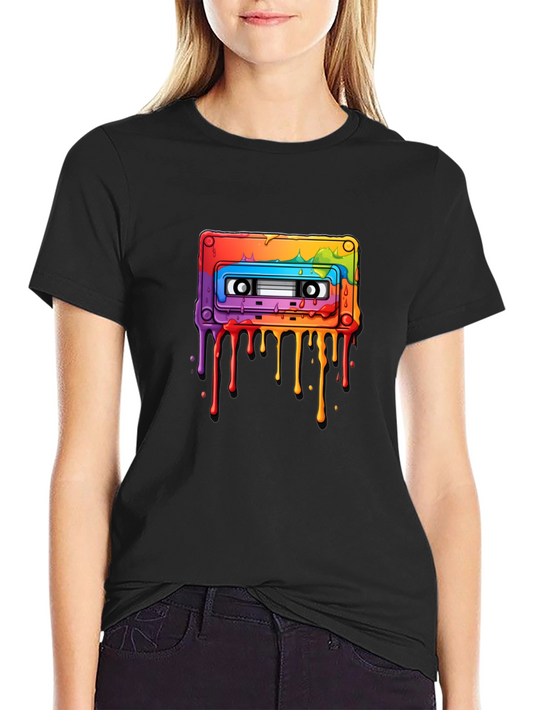 Rainbow Cassette Tape Graphic T-Shirt