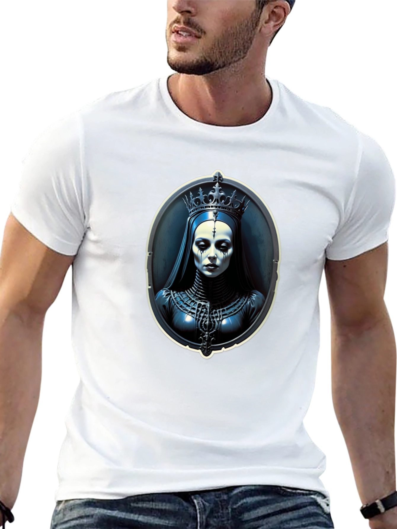 Gothic Queen Portrait Black T-Shirt