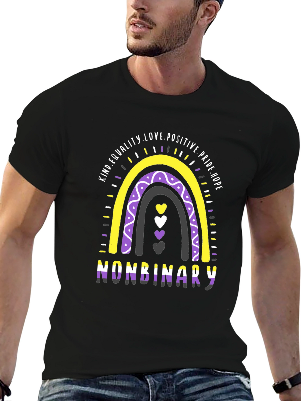 Nonbinary Pride Rainbow T-Shirt