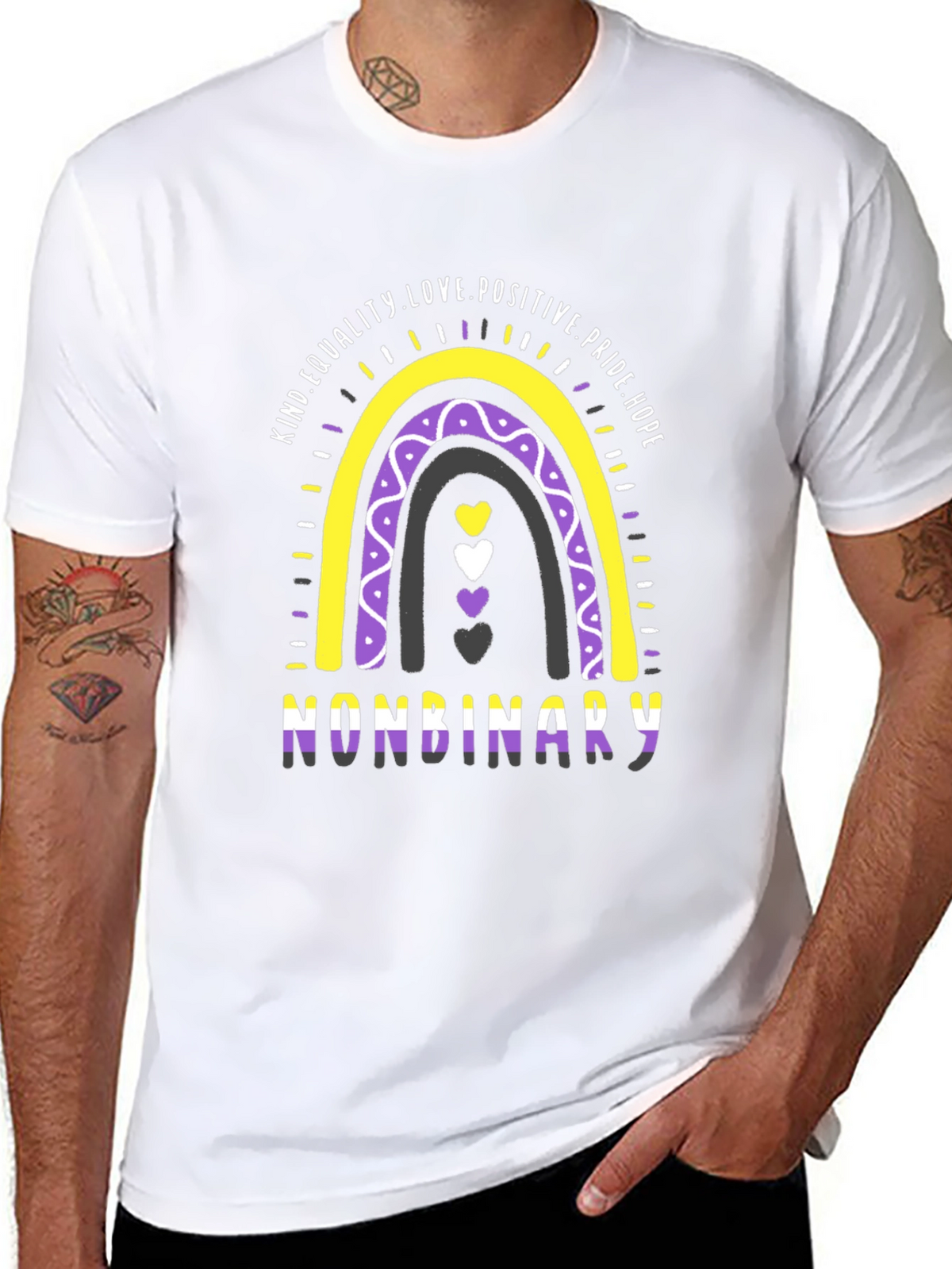 Nonbinary Pride Rainbow T-Shirt