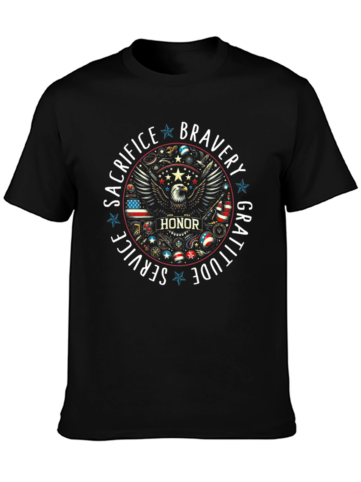 Patriotic Bravery Honor Graphic Tee