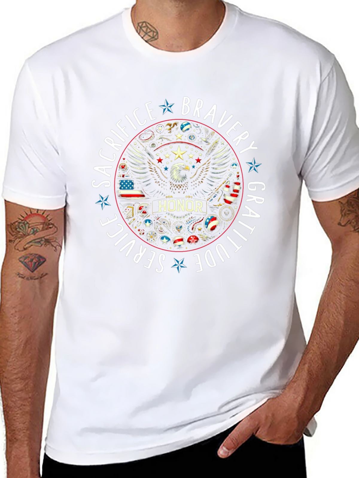 Patriotic Bravery Honor Graphic Tee