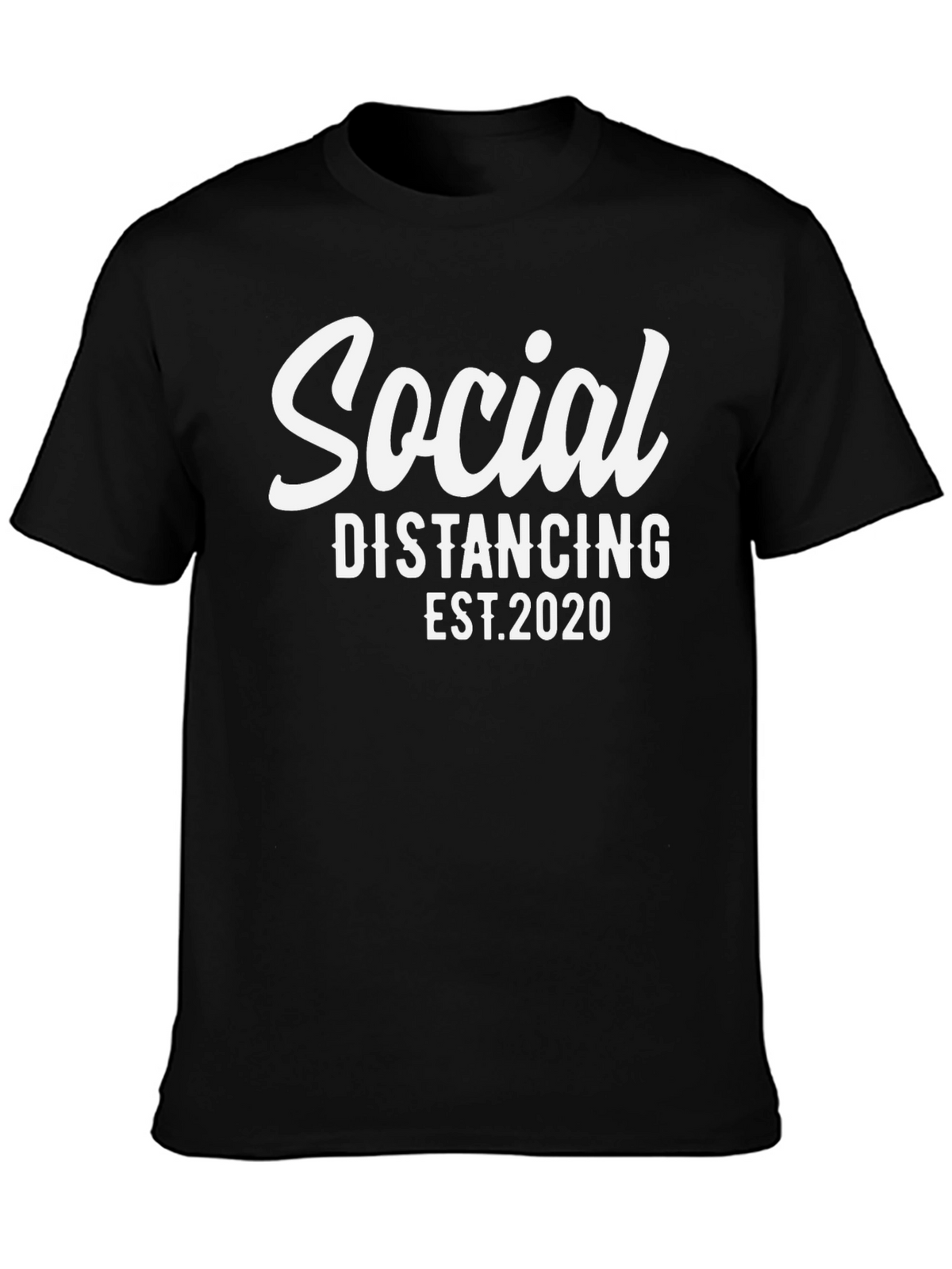 Social Distancing EST. 2020 Black T-Shirt