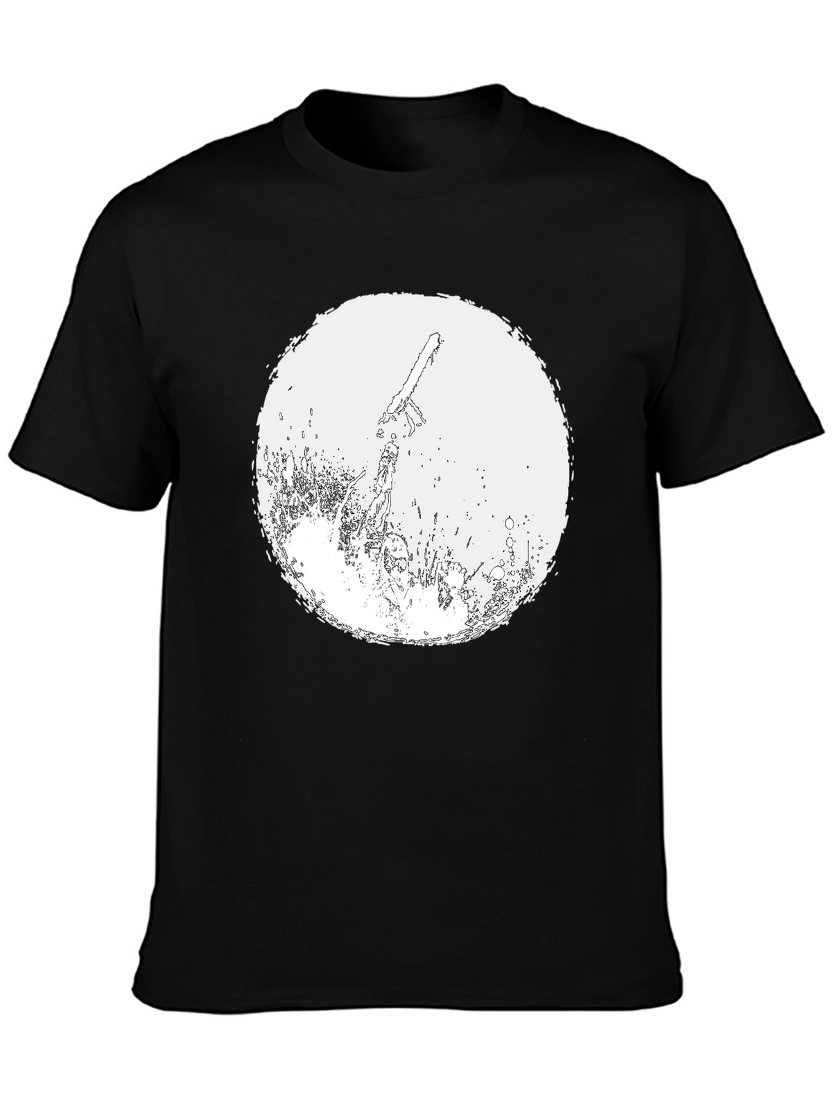 Chainsaw Graphic Tee - Black Cotton T-Shirt