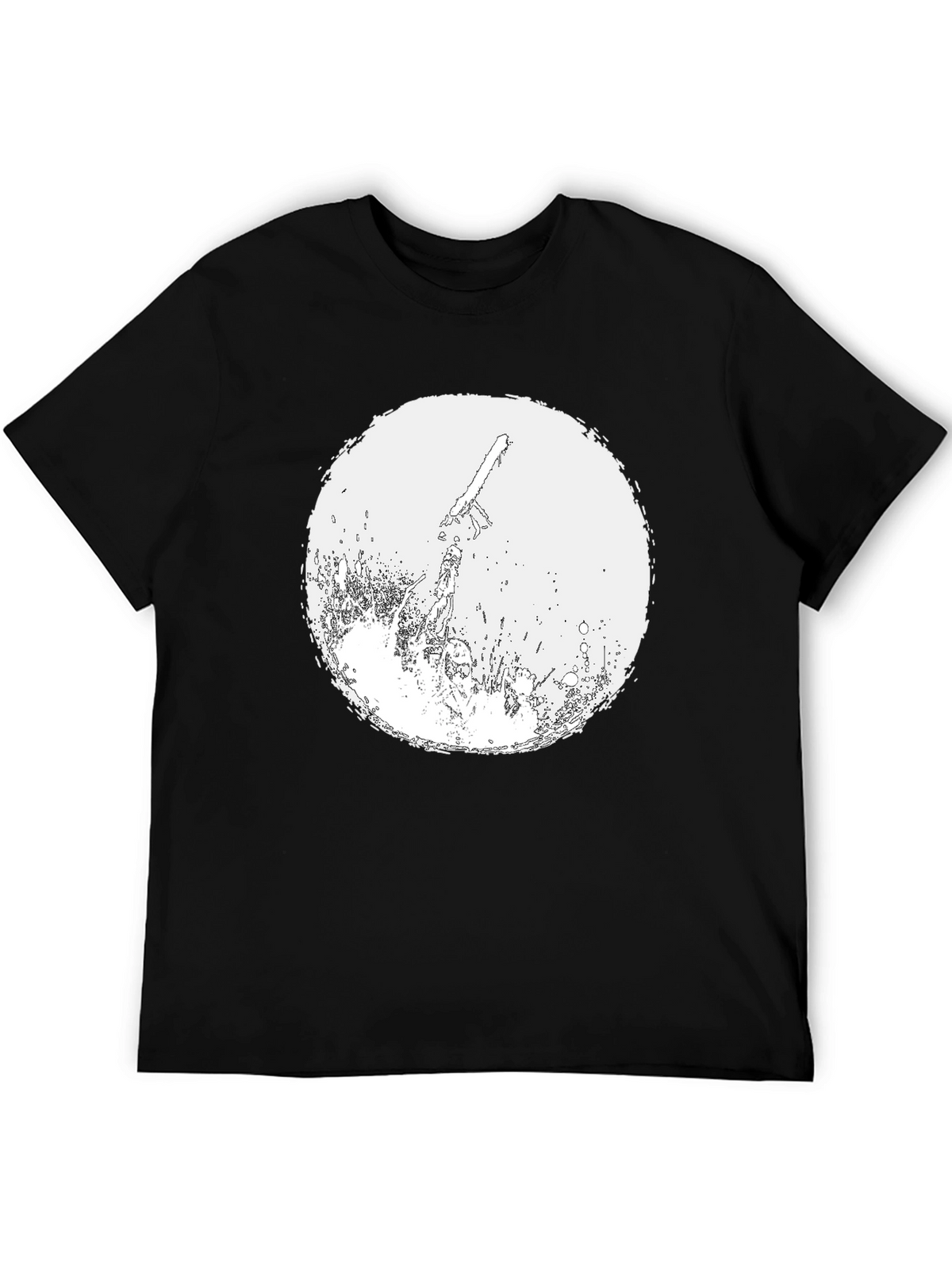 Chainsaw Graphic Tee - Black Cotton T-Shirt