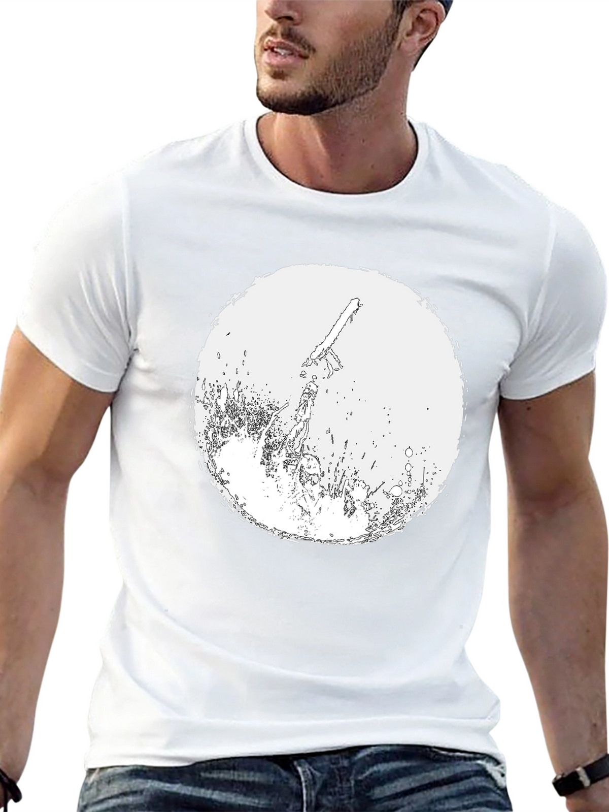 Chainsaw Graphic Tee - Black Cotton T-Shirt