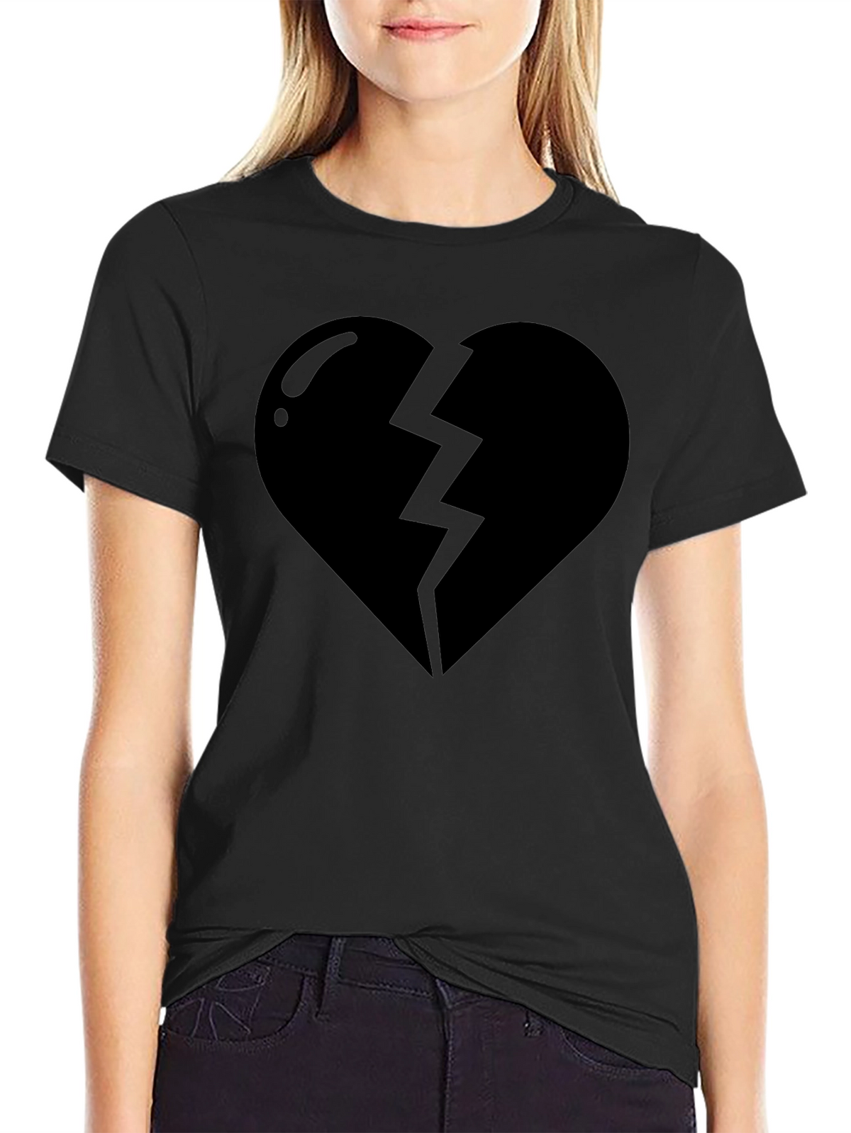 Broken Heart Black T-Shirt - Stylish Graphic Tee