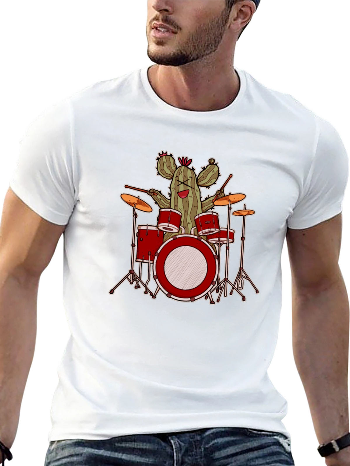 Cactus Drummer Graphic T-Shirt - Band Tee