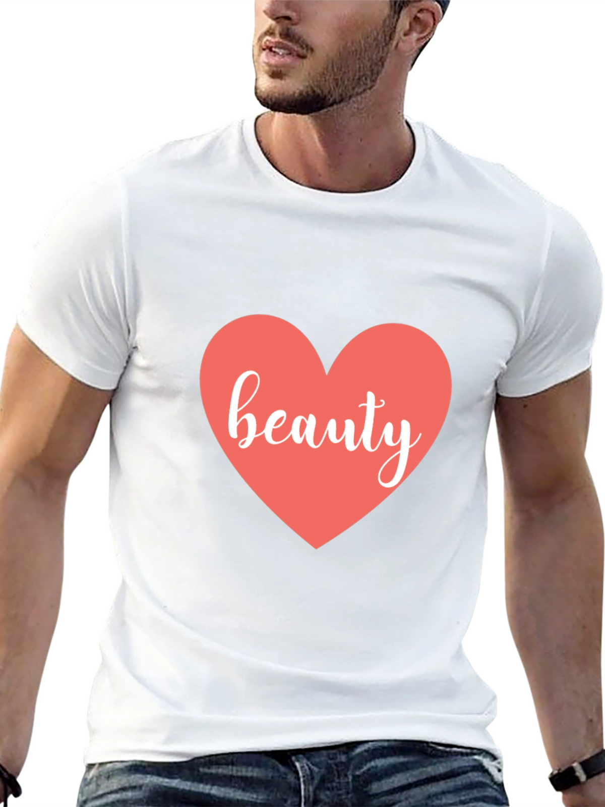 Beauty Heart Black T-Shirt - Stylish Graphic Tee