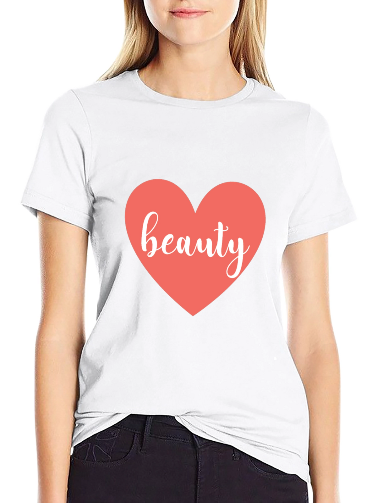 Beauty Heart Black T-Shirt - Stylish Graphic Tee
