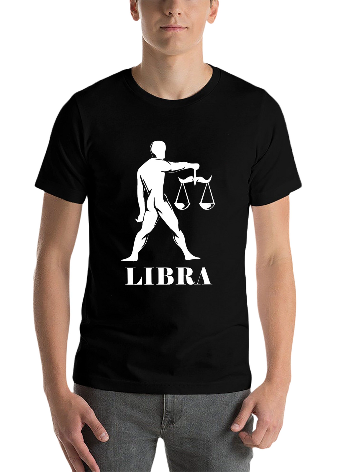 Libra Zodiac Sign Black T-Shirt