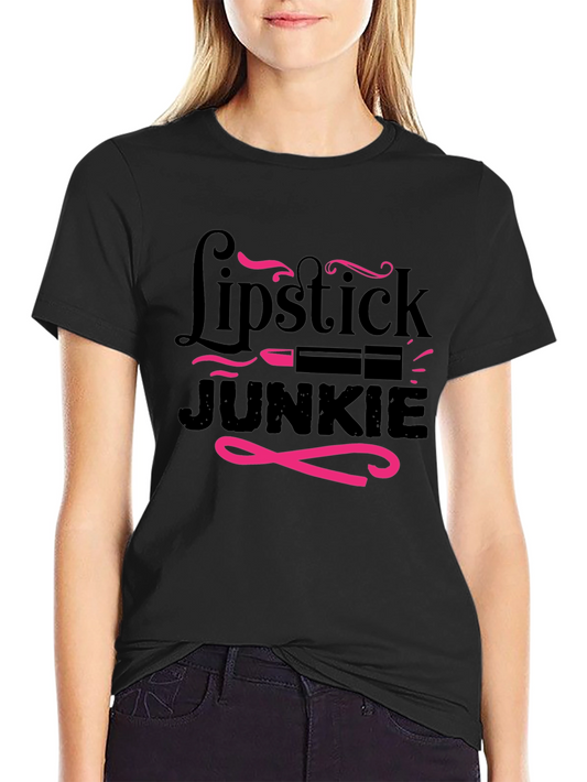 Lipstick Junkie Graphic T-Shirt - Stylish & Fun