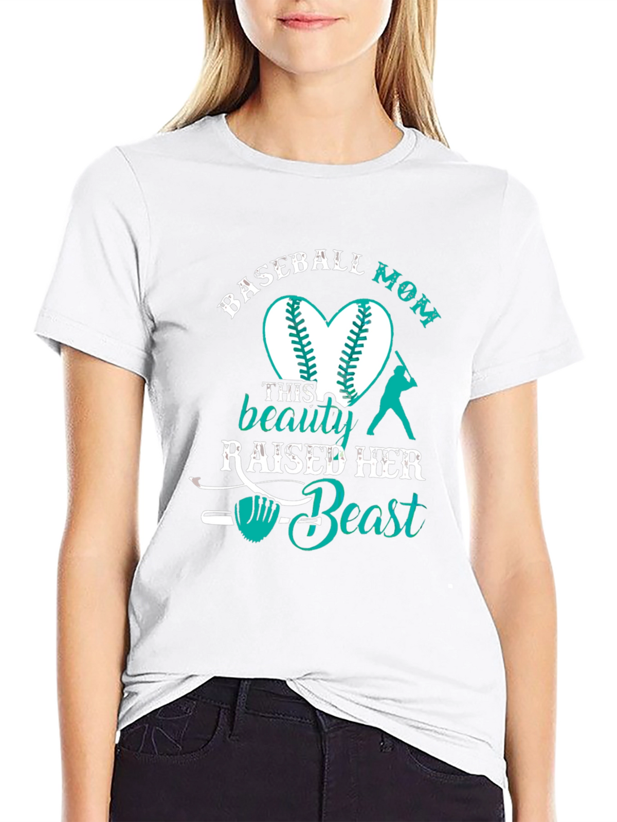Baseball Mom Graphic T-Shirt - Beauty & Beast Design