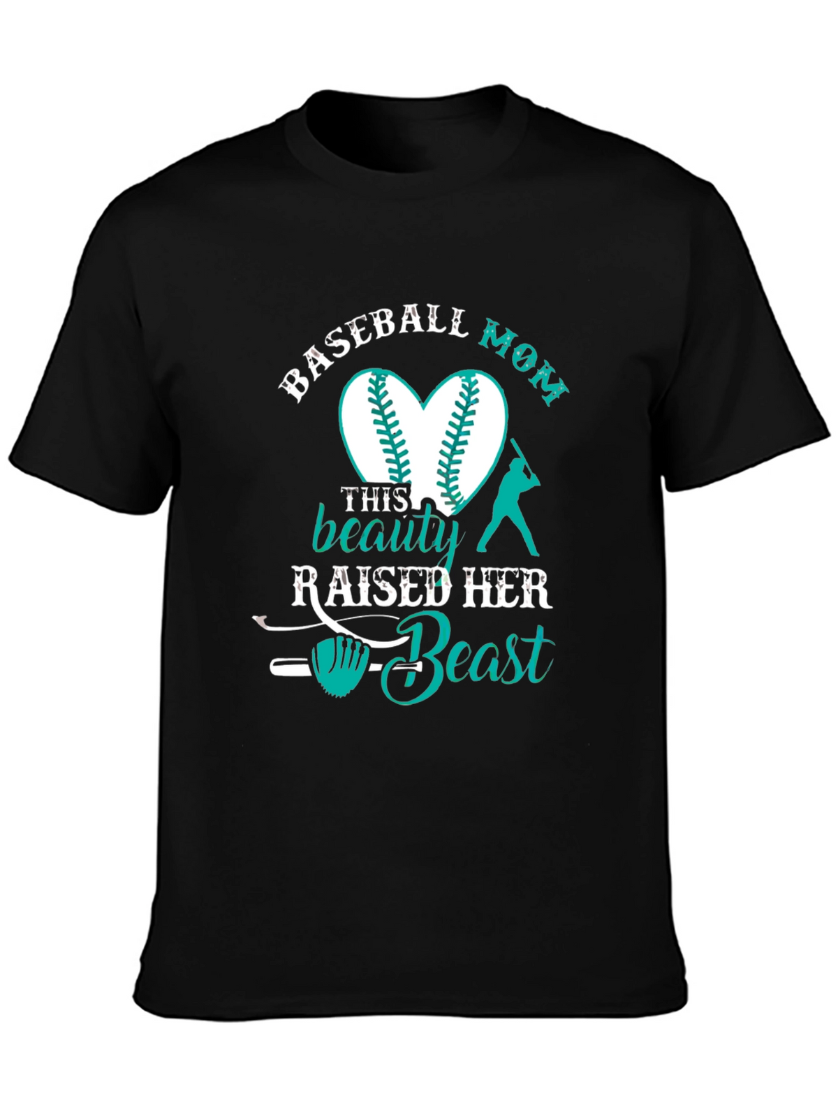 Baseball Mom Graphic T-Shirt - Beauty & Beast Design