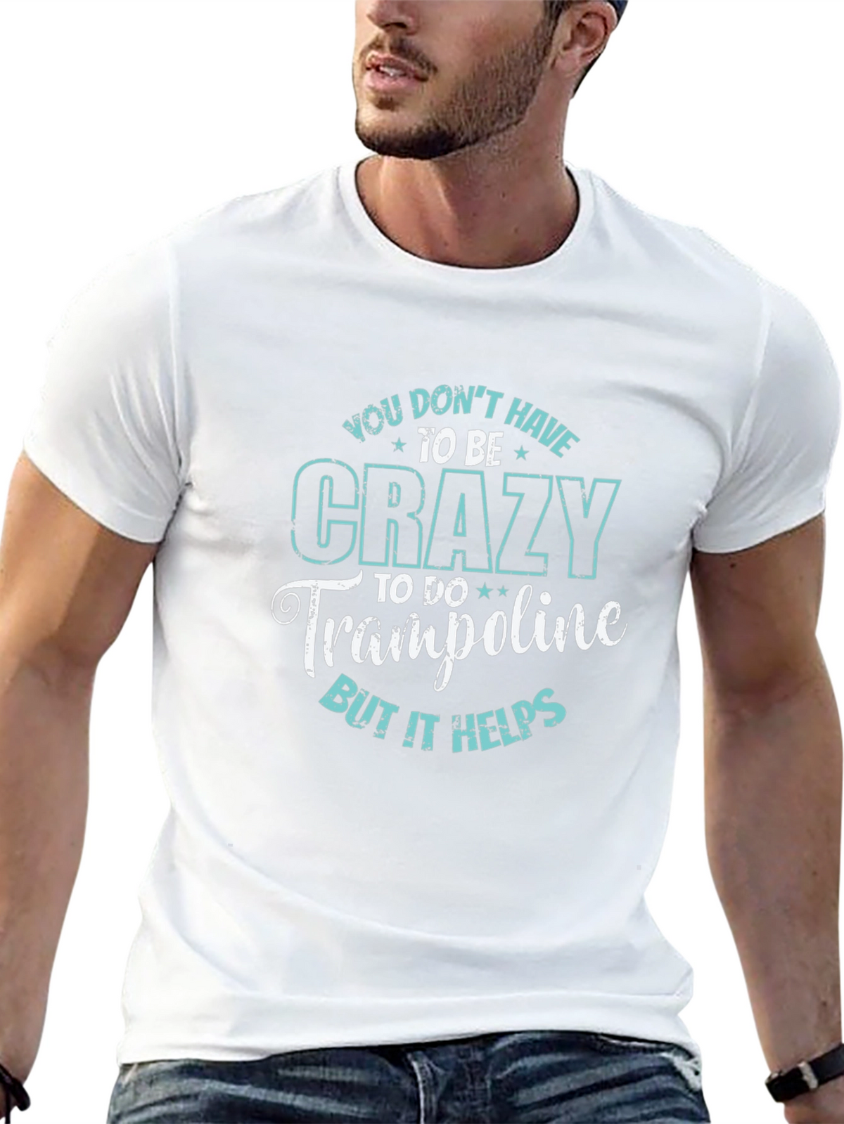 Crazy for Trampolines Black Graphic Tee