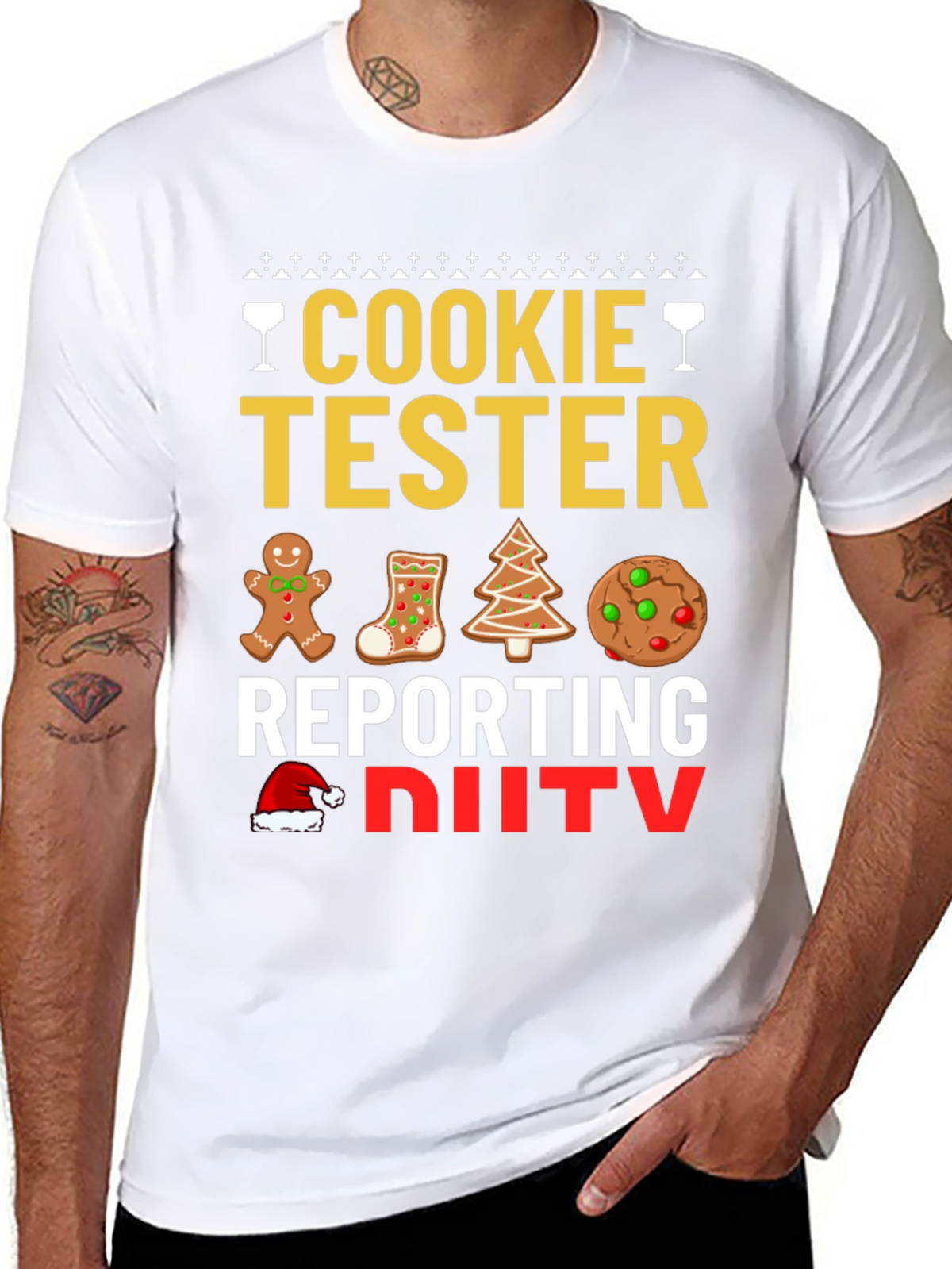 Cookie Tester Reporting for Duty Christmas T-Shirt