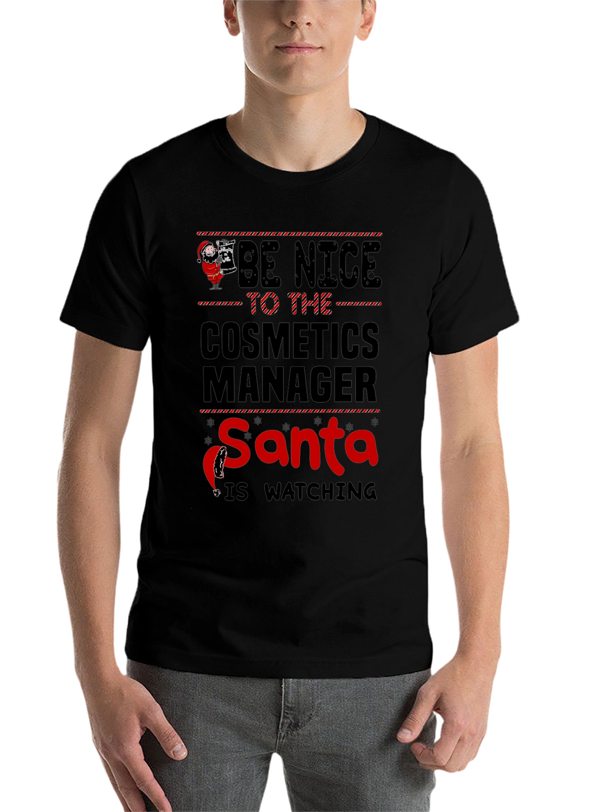 Cosmetics Manager Santa Watching T-Shirt