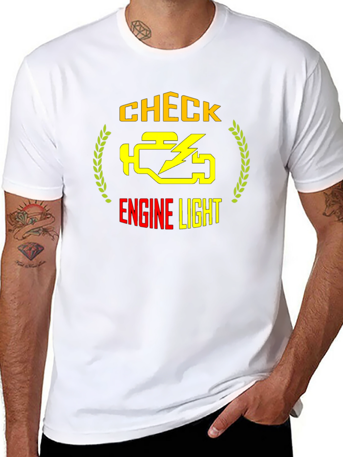 Check Engine Light Graphic Tee - Automotive Humor