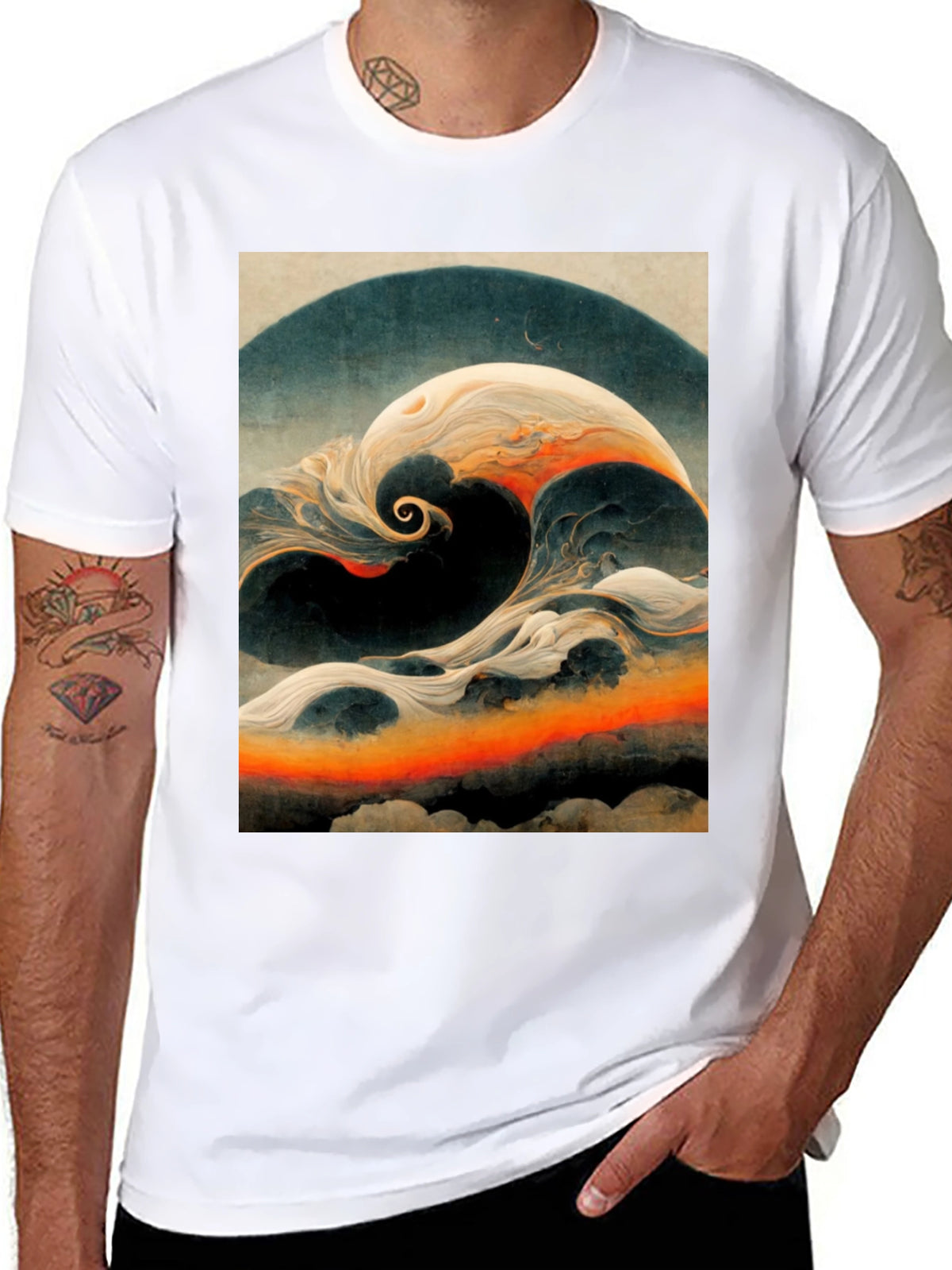 Abstract Wave Graphic T-Shirt