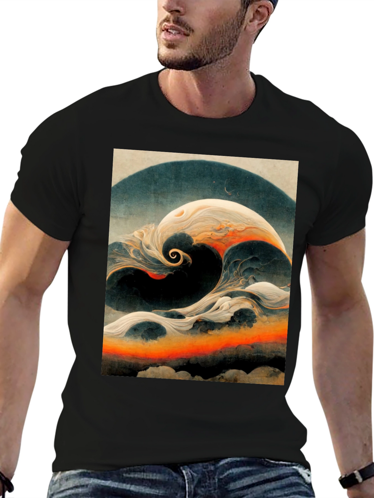Abstract Wave Graphic T-Shirt