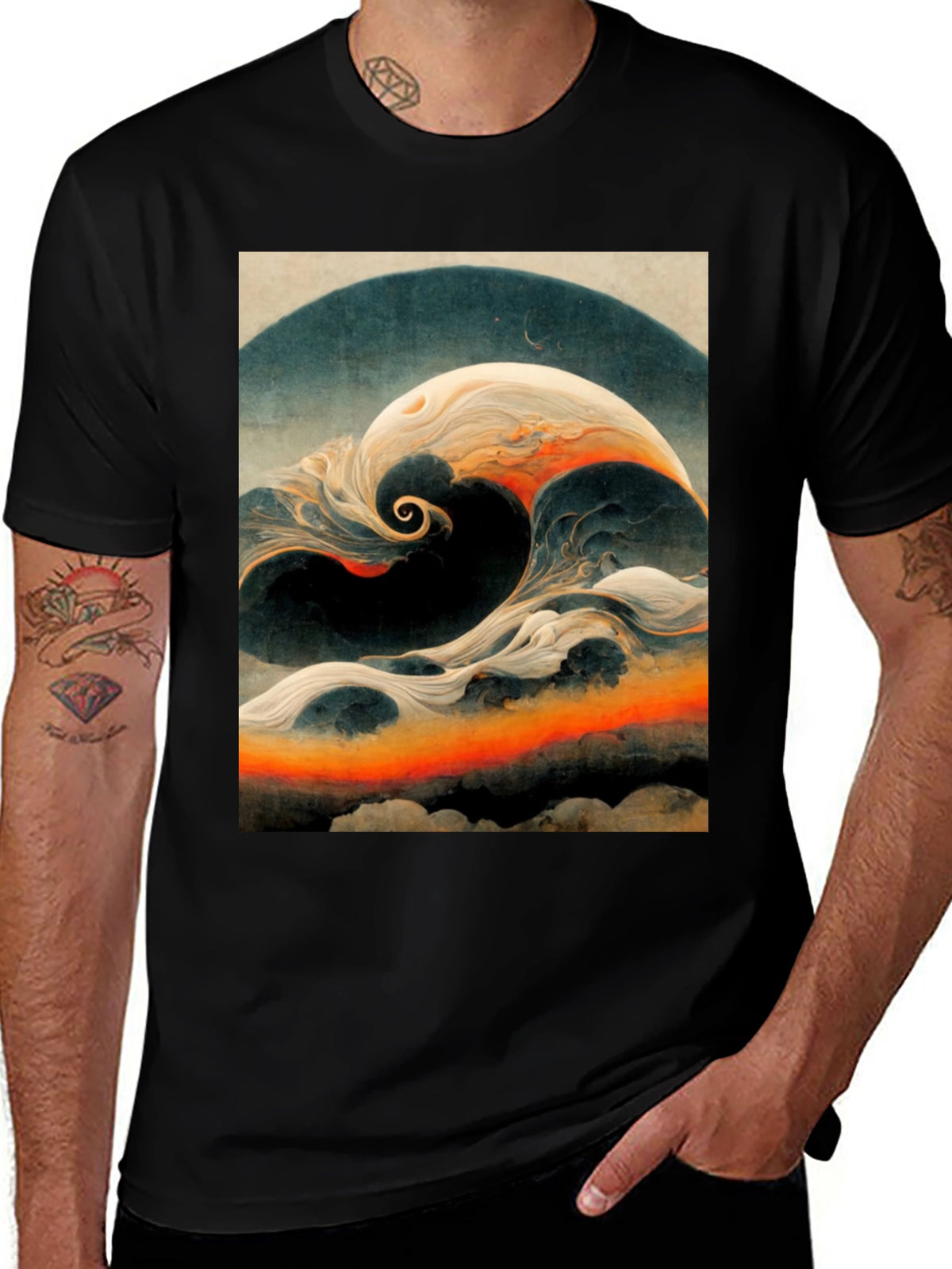 Abstract Wave Graphic T-Shirt