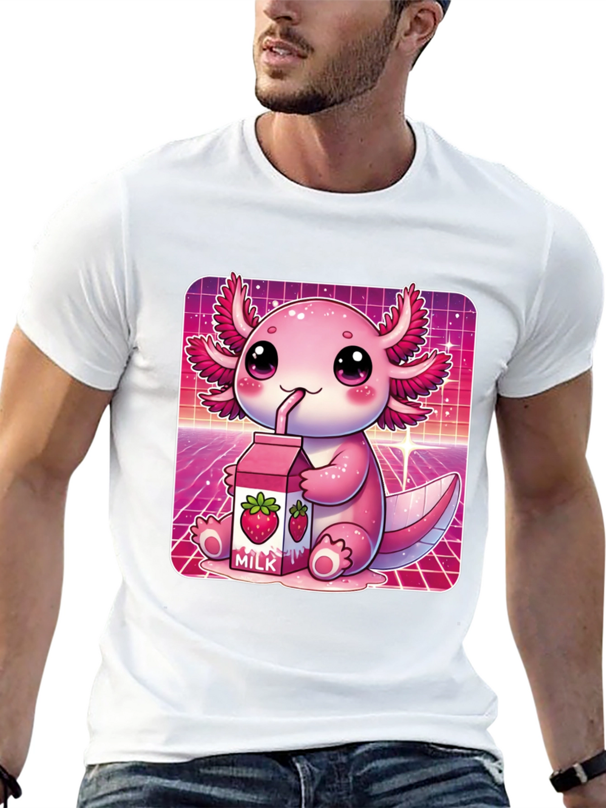 Kawaii Axolotl Milk T-Shirt
