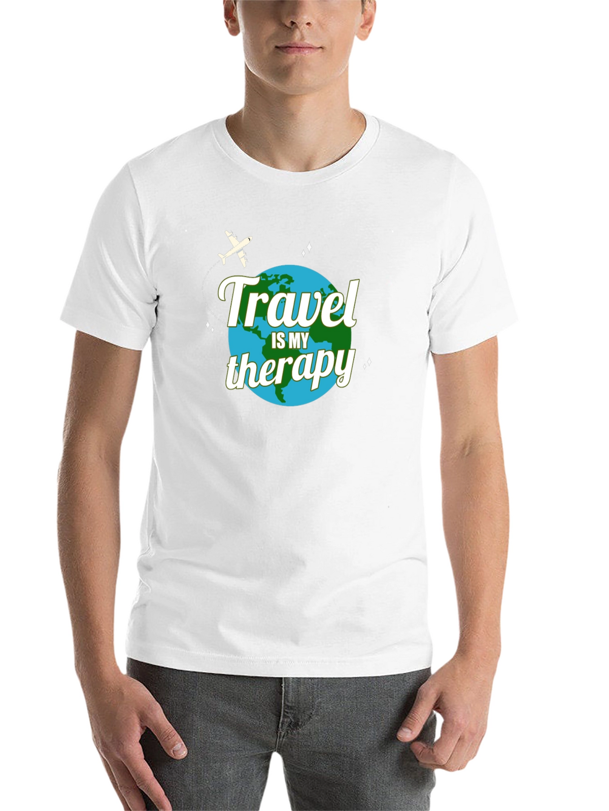 Travel is My Therapy T-Shirt - Globe Design