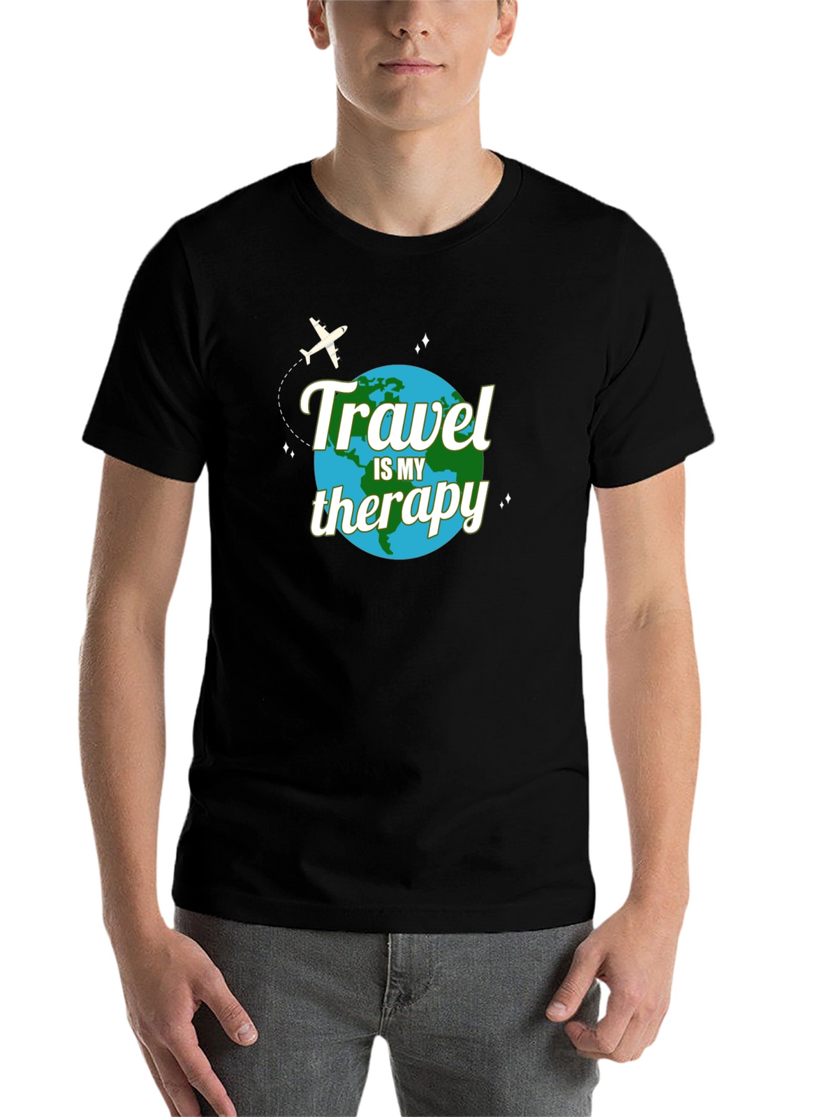 Travel is My Therapy T-Shirt - Globe Design