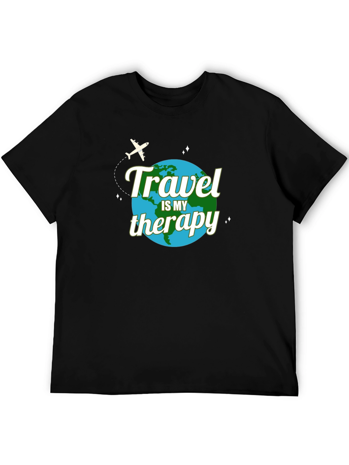 Travel is My Therapy T-Shirt - Globe Design