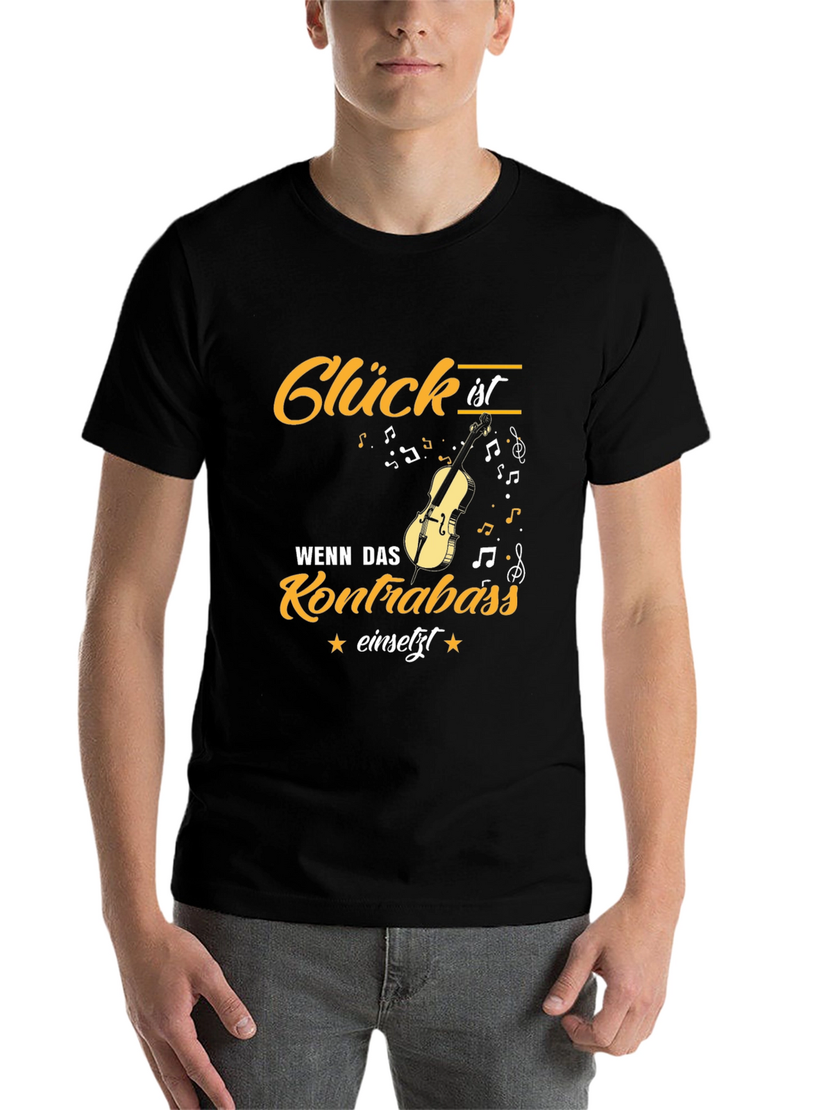 Glück ist Kontrabass T-Shirt: Musician Gift