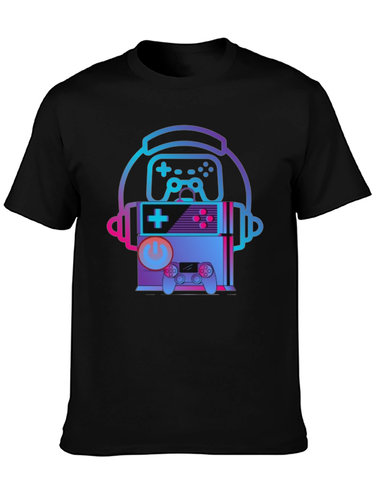 Retro Gaming T-Shirt - Headphone Console Controller Design