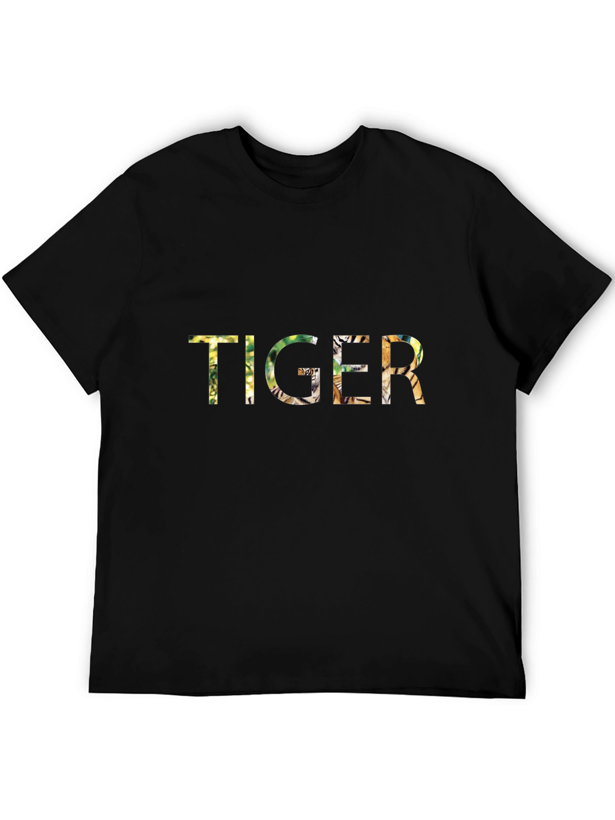 Tiger Graphic Print Black T-Shirt