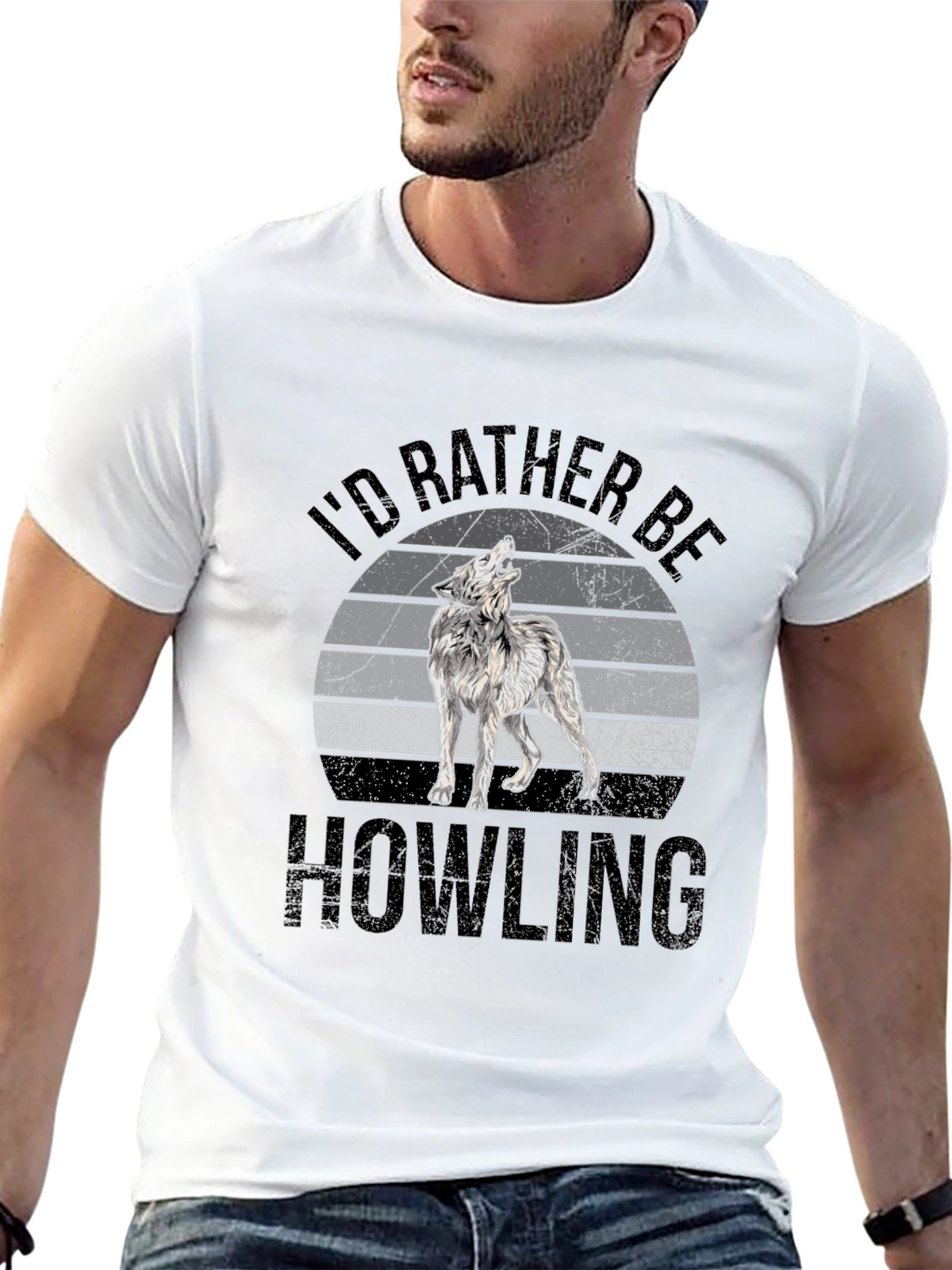 Id Rather Be Howling T-Shirt - Wolf Graphic Tee