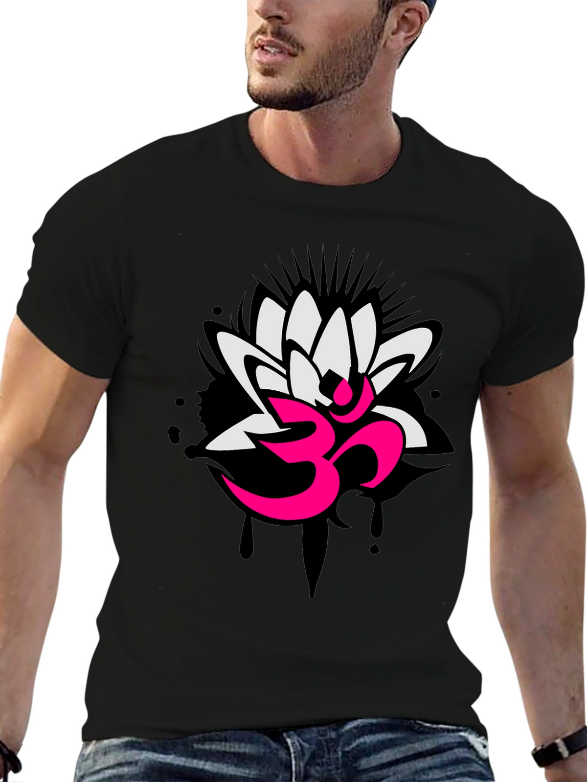 Om Lotus Graphic Tee - Yoga Inspired Design