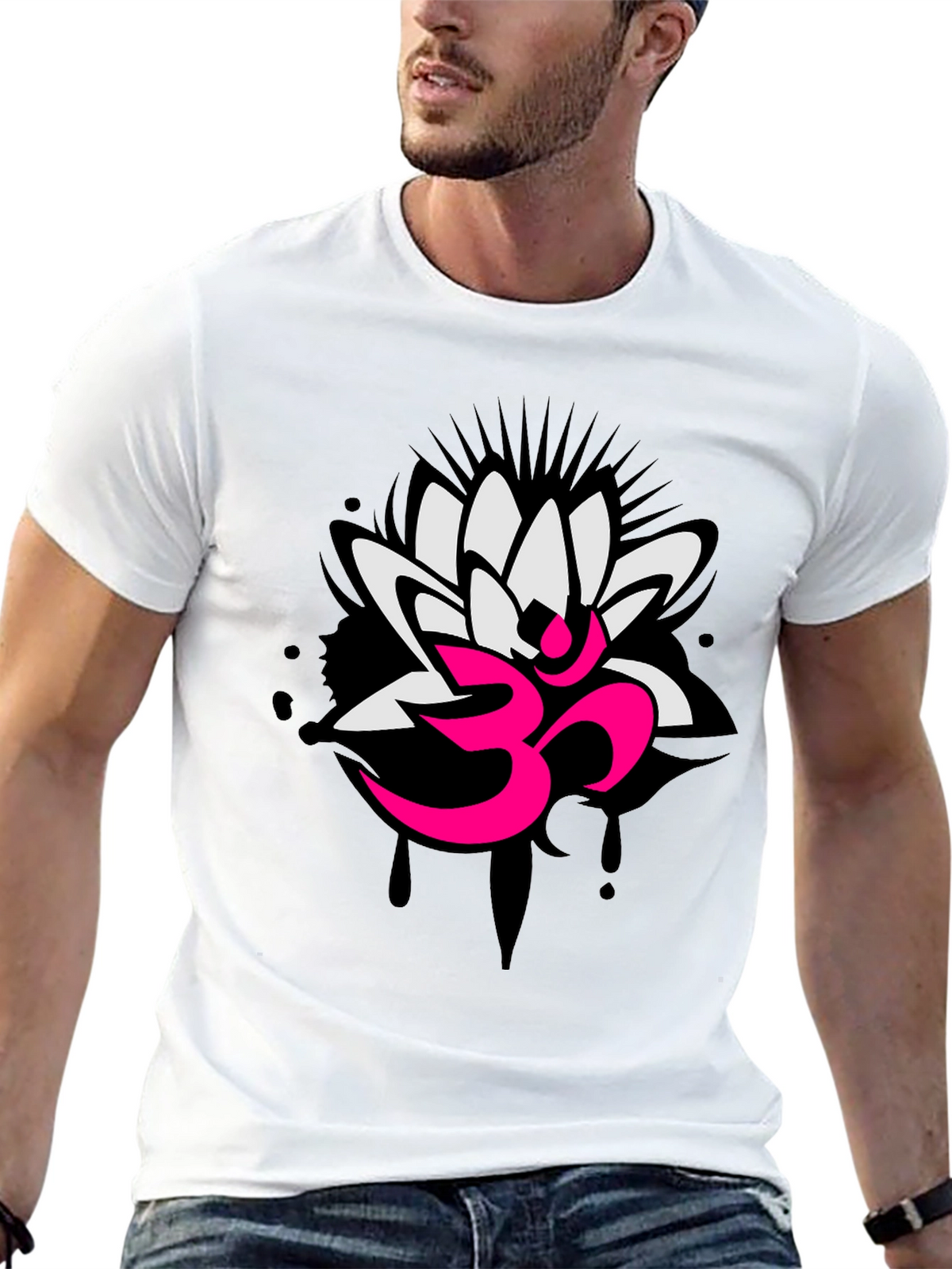 Om Lotus Graphic Tee - Yoga Inspired Design