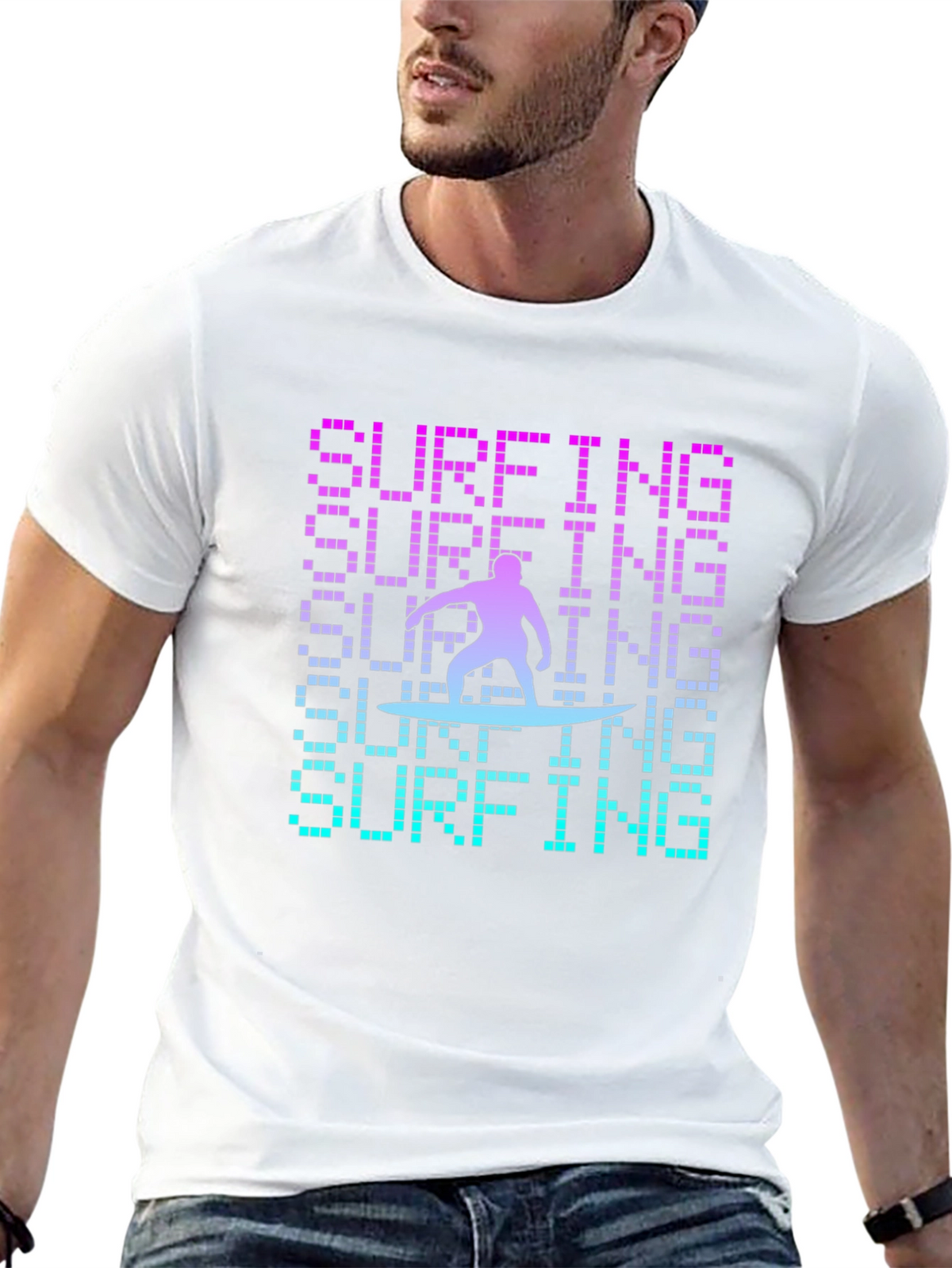 Surfing Graphic T-Shirt - Cool Design