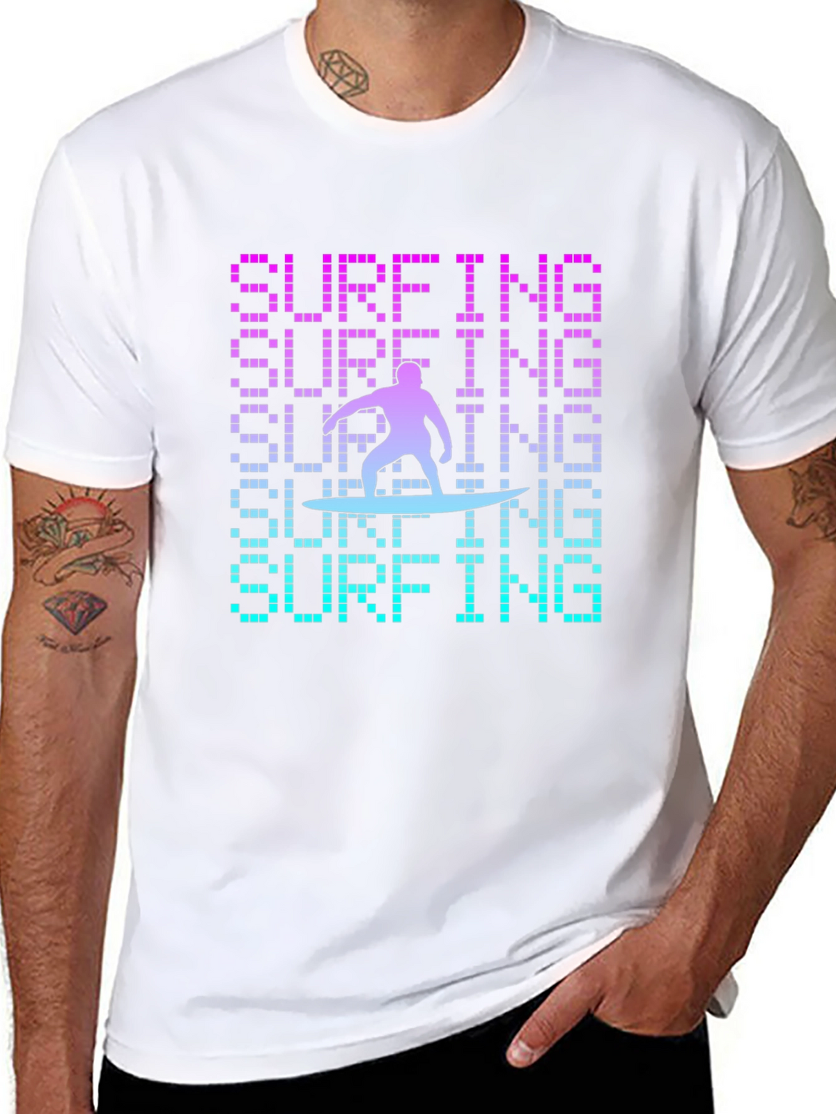 Surfing Graphic T-Shirt - Cool Design