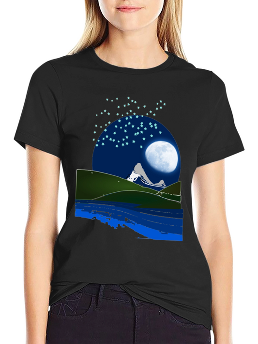 Night Sky Mountain Graphic Tee