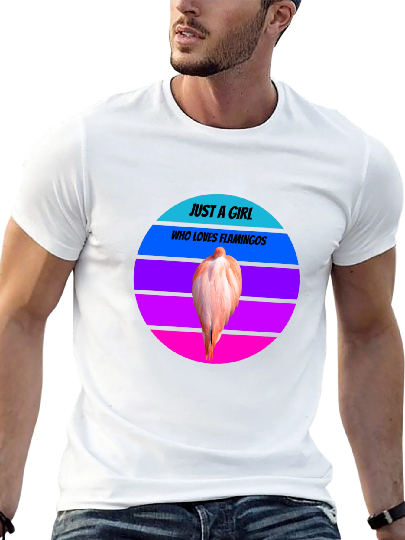 Just A Girl Who Loves Flamingos Black Tee