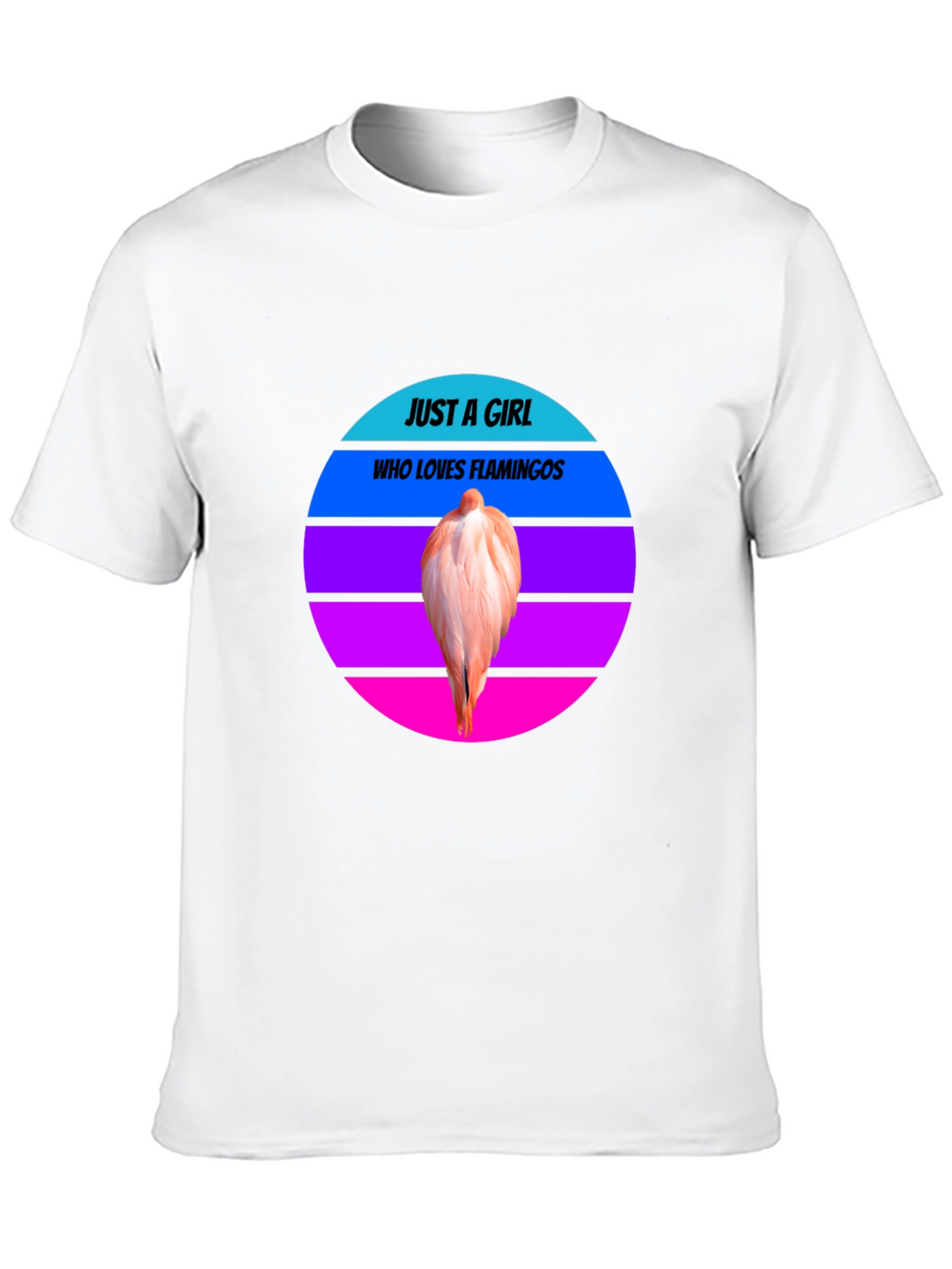 Just A Girl Who Loves Flamingos Black Tee