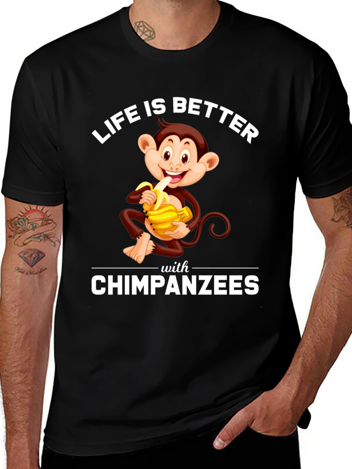 Chimpanzee T-Shirt - Life is Better with Chimpanzees