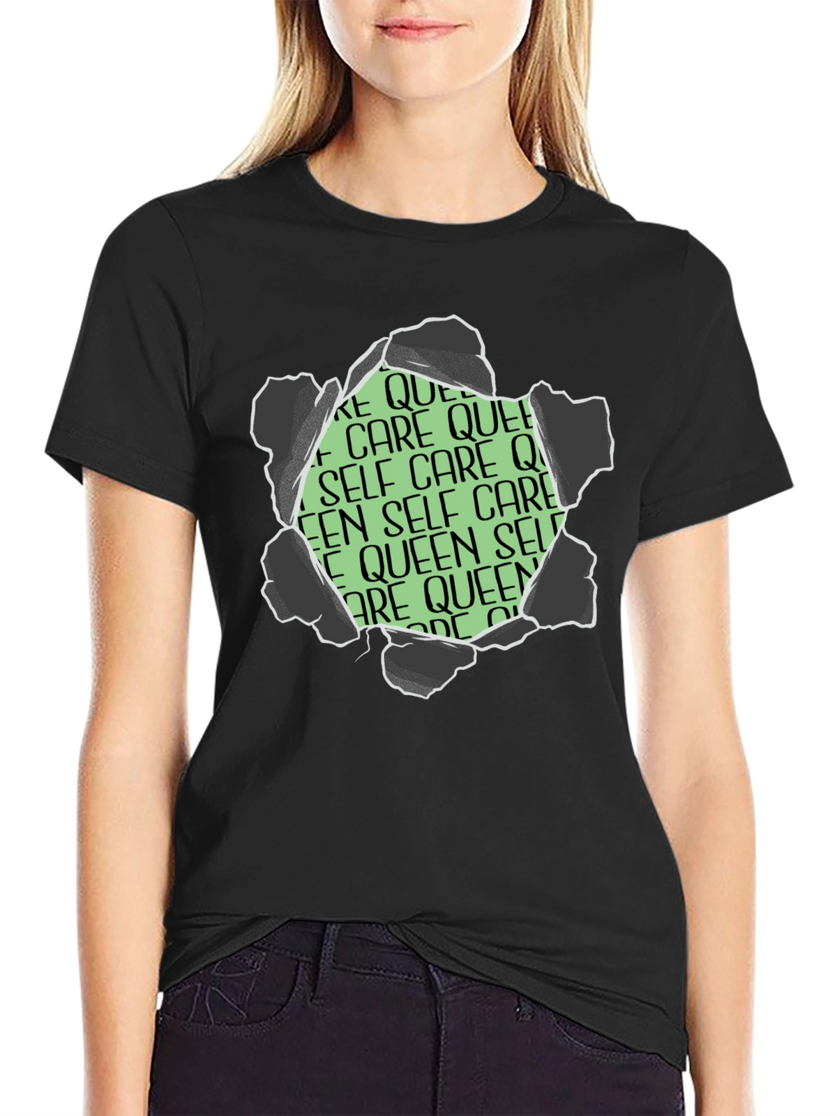 Self Care Queen Graphic T-Shirt - Black
