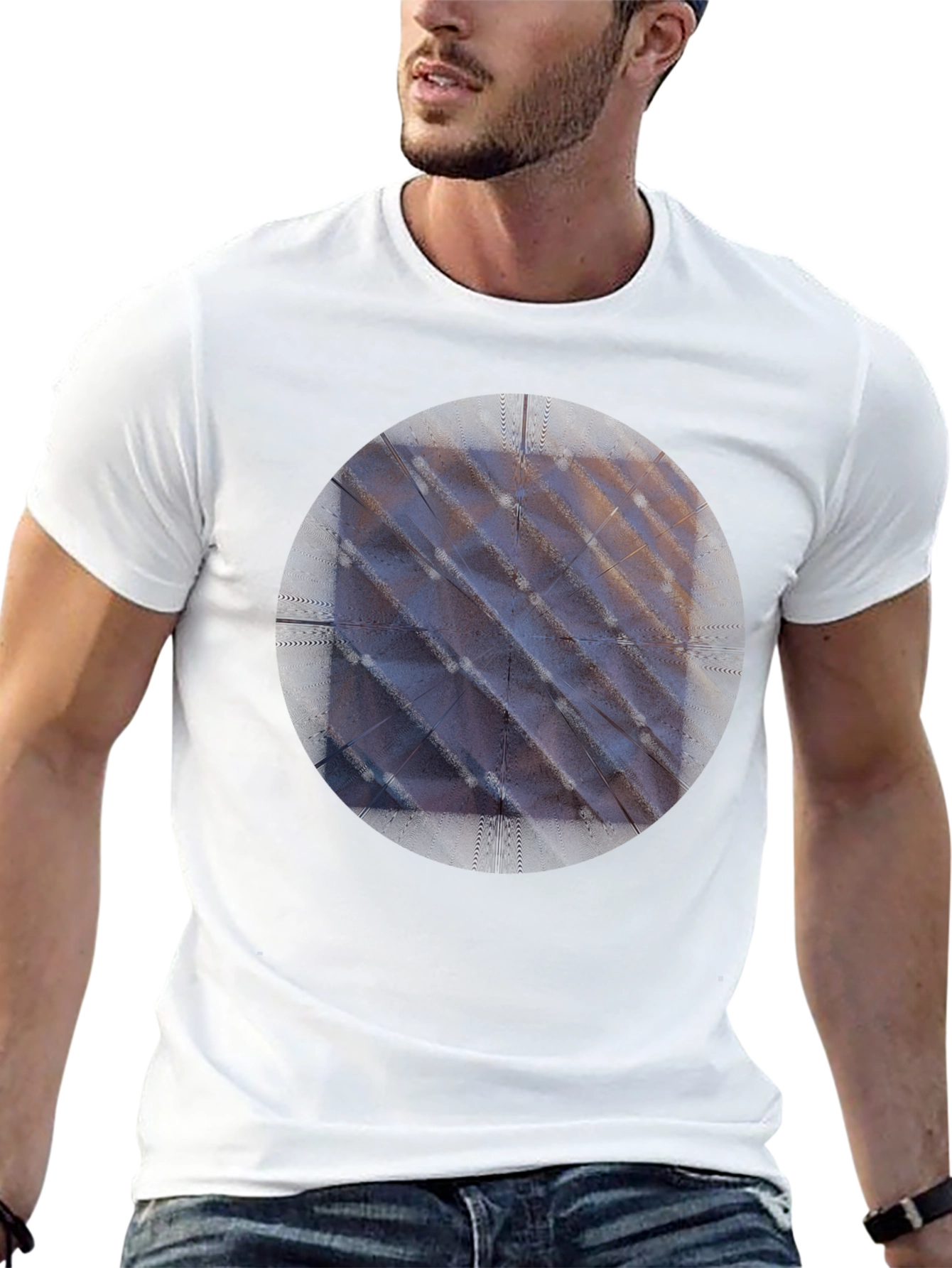 Modern Geometric Pattern Tee - Black Unisex Shirt